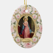 Religieuze maagd Mary  Roze Roses katholiek Keramisch Ornament (Achterkant)
