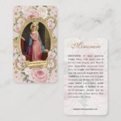 Religieuze maagd Mary  Roze Roses Prayer Informatiekaartje (Voorkant / Achterkant)