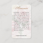 Religieuze maagd Mary  Roze Roses Prayer Informatiekaartje (Achterkant)