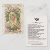 Religieuze Maagd Mary Rozen Magnificat Prayer Heil Contactkaartje (Voorkant / Achterkant)