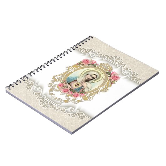  Religieuze Maagd Mary Rozen Notitieboek (Linkerzijde)