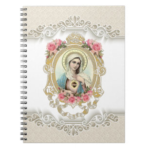 Religieuze Maagd Mary Rozen Notitieboek