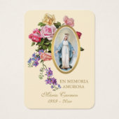 Religieuze maagd Mary Spanish Funeral Heilige gebe Visitekaartje (Voorkant)