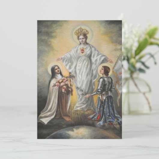 Religieuze Maagd Mary St. Therese Joan of Arc  Kaart (Staand voorkant)