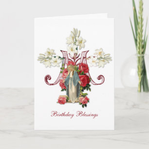 Religieuze Maagd Moeder Mary Katholieke Vintage Kaart