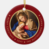 Religieuze Madonna en kerstcadeautjes voor kindere Keramisch Ornament (Voorkant)