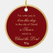 Religieuze Madonna en kerstcadeautjes voor kindere Keramisch Ornament (Achterkant)