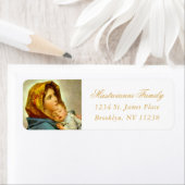 Religieuze Madonna en kerstlabel voor kinderen Etiket (Insitu)