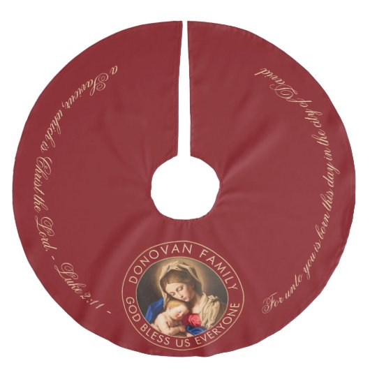 Religieuze Madonna en kind Bijbel Verse Kerstmis Kerstboom Rok (Voorkant)