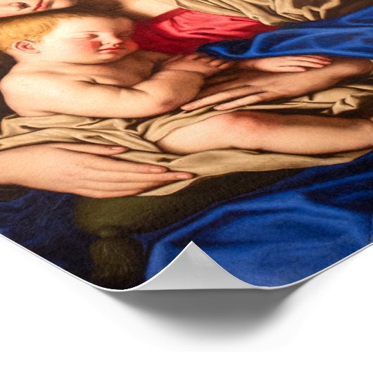 Religieuze Madonna en kind Traditionele Kerstmis Poster (Hoek)