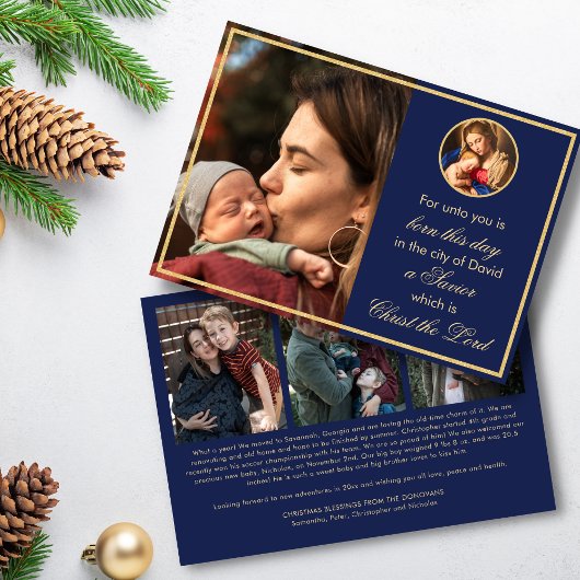Religieuze Madonna en kindfoto Katholieke Kerstmis Feestdagenkaart