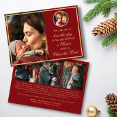 Religieuze Madonna en kindfoto Katholieke Kerstmis Feestdagenkaart