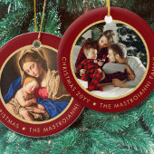 Religieuze Madonna en kindfoto's met kerstmis Keramisch Ornament