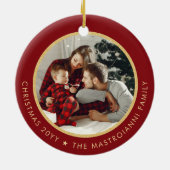 Religieuze Madonna en kindfoto's met kerstmis Keramisch Ornament (Achterkant)