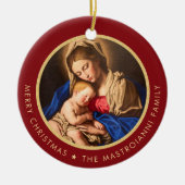 Religieuze Madonna en kindkatholieke kerstcadeautj Keramisch Ornament (Voorkant)