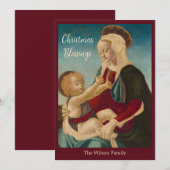 Religieuze Madonna Kindkerstzegeningen Aangepast Feestdagenkaart (Voorkant / Achterkant)