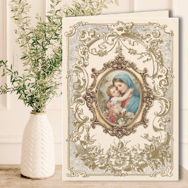 Religieuze Maria Baby Jezus Vintage Katholiek Kaart