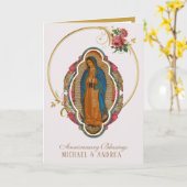 Religieuze Maria Guadalupe-Jubileum Kaart (Gele Bloem)