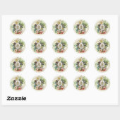Religieuze Marian Cross  Floral Katholiek Ronde Sticker (Vel)