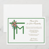 Religieuze Marian Cross Funeral Rozen condoleances Bedankkaart (Voorkant / Achterkant)