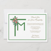 Religieuze Marian Cross Funeral Rozen condoleances Bedankkaart (Voorkant)