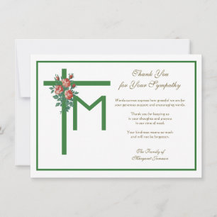Religieuze Marian Cross Funeral Rozen condoleances Bedankkaart