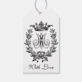 Religieuze Marian Monogram "M" Zwarte & Witte Gift Cadeaulabel (Voorkant)