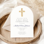 Religieuze Marine Blue Boy Eerste Communie Arch Kaart
