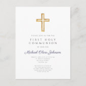 Religieuze marine Blue Boy Eerste communiquaire ui Briefkaart (Voorkant)