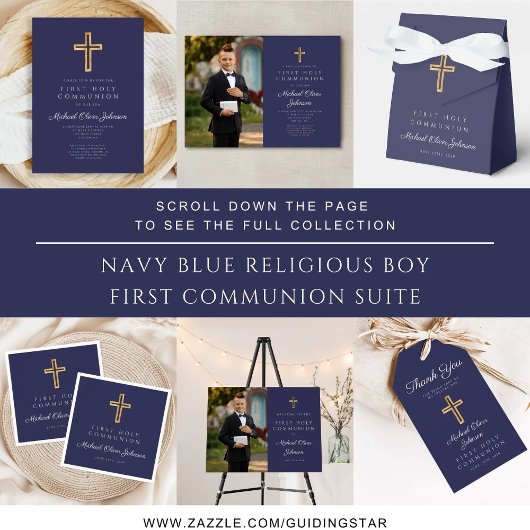 Religieuze marine Blue Boy First Community Welkom Poster