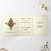 Religieuze massa die Maagd Mary Jezus aanbiedt Drieluik Kaart (Binnen)