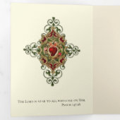 Religieuze massa met een heilig hart Jezus Drieluik Kaart (Binnenzijde eerst)