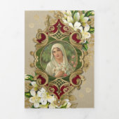 Religieuze massaaanbieding voor de Maagd Mary Tri- Drieluik Kaart (Cover)