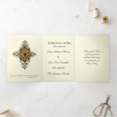 Religieuze massaaanbieding voor de Maagd Mary Tri- Drieluik Kaart (Binnen)