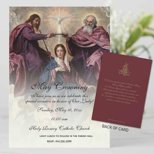 Religieuze May Crowning Mary Moederdag Kaart
