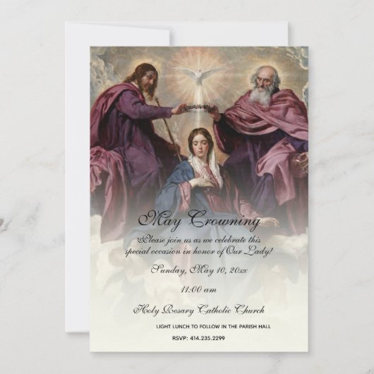 Religieuze May Crowning Mary Moederdag Kaart (Voorkant)