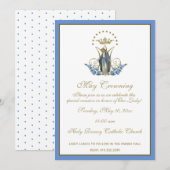 Religieuze mei kronkelen Mary Moederdag Floral Inv Kaart (Voorkant / Achterkant)