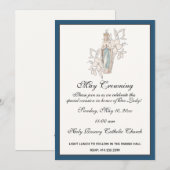Religieuze mei kronkelen Mary Moederdag Floral Inv Kaart (Voorkant / Achterkant)