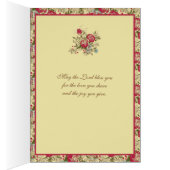 Religieuze meisjesgel die gewelddadige roze rozen  (Binnen (Rechts))