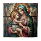 Religieuze moeder en kind tegeltje (Voorkant)