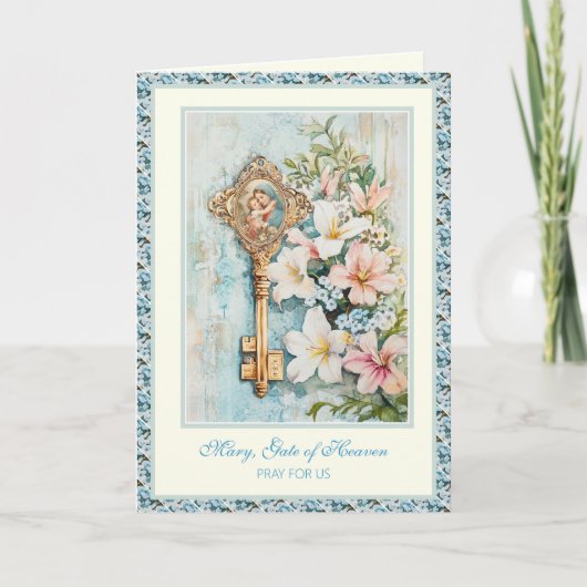 Religieuze Moeder Maria Bloemen Aanmoediging Kaart (Voorkant)