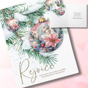 Religieuze Moeder Maria Jezus Aquarel Kerst  Feestdagen Kaart