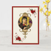 Religieuze moeder Perpetuele hulp Katholieke Jezus Kaart (Gele Bloem)