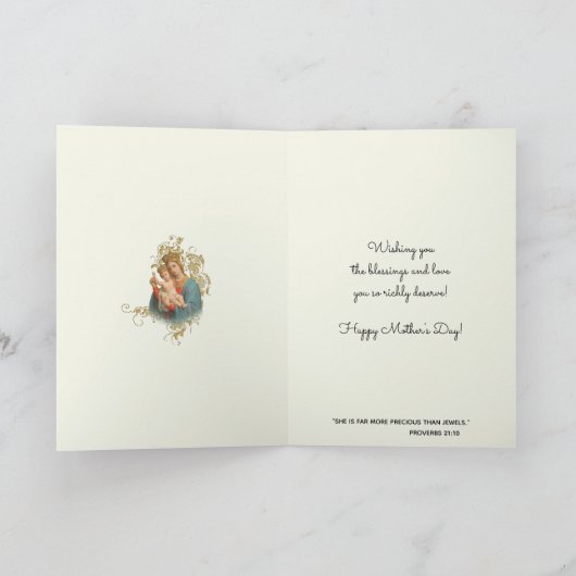 Religieuze Moederdag Gezegende Maagd Maria  Kaart (Binnen)