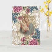 Religieuze Moederdag Gezegende Maagd Maria Kaart (Gele Bloem)