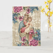 Religieuze Moederdag Gezegende Maagd Mary Jesus Kaart (Gele Bloem)