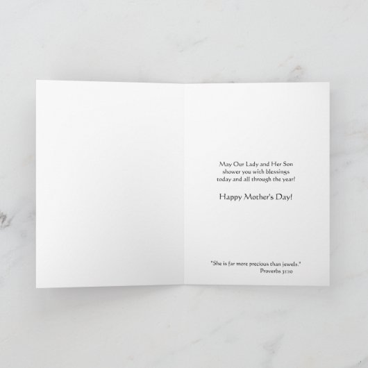 Religieuze Moederdag Godmoeder katholieke Kaart (Binnen)