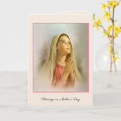 Religieuze Moederdag Heilige Maagd Maria Kaart (Gele Bloem)