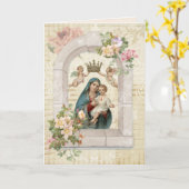 Religieuze Moederdag Maagd Maria Jesus Angels Kaart (Gele Bloem)