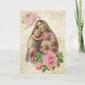 Religieuze Moederdag Maagd Maria Lam Jezus Kaart (Voorkant)